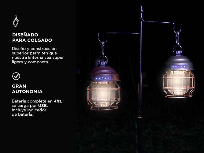 Lámpara Colgante Gadnic Farol Vintage Portátil - 3