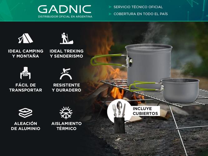 Set de Cocina Ollas y Cubiertos Gadnic Desmontables Para Camping - 1