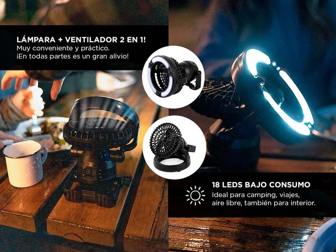 Farol Led Portátil Gadnic Con Ventilador Para Camping  - 2