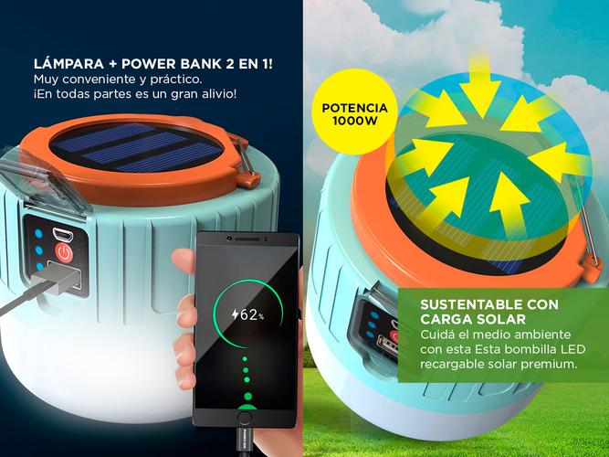 Luz de Carga Solar Control Remoto Gadnic VBRU69 Campamento Exterior - 2