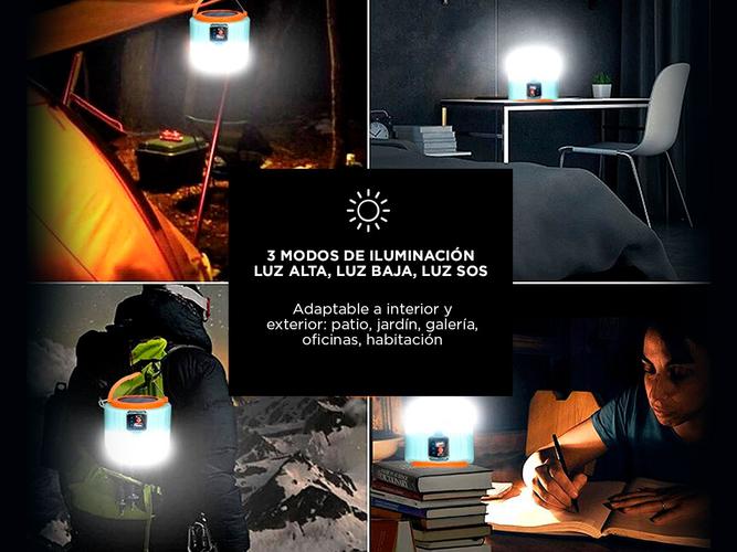 Luz de Carga Solar Control Remoto Gadnic VBRU69 Campamento Exterior - 3