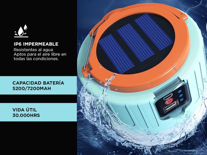 Luz de Carga Solar Control Remoto Gadnic VBRU69 Campamento Exterior - 4