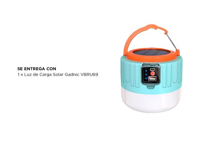Luz de Carga Solar Control Remoto Gadnic VBRU69 Campamento Exterior - 6