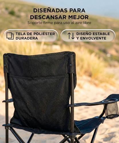 2 Sillas Plegables Gadnic Camping Playa Pesca Reforzadas Con Bolso - 2