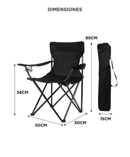 2 Sillas Plegables Gadnic Camping Playa Pesca Reforzadas Con Bolso - 5