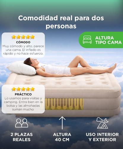 Colchón inflable Gadnic  2 plazas con Bomba Eléctrica y Almohadas Camping  - 1
