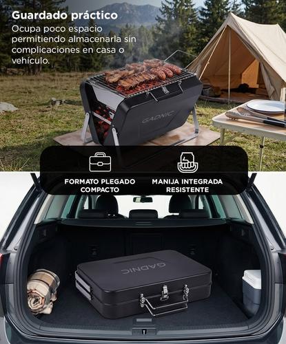 Parrilla Plegable Portátil Gadnic Acero Inoxidable Camping Compacta Tipo Valija - 2