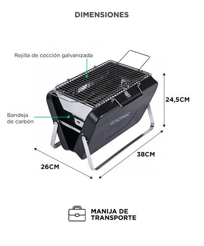 Parrilla Plegable Portátil Gadnic Acero Inoxidable Camping Compacta Tipo Valija - 5