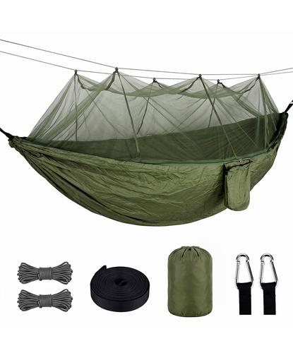 Hamaca Para Camping Con Mosquitero Integrado South Port By Gadnic Costuras Reforzadas Mosquetones de Seguridad  - 6