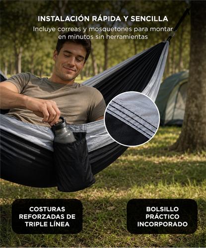 Hamaca para Camping South Port By Gadnic Costuras Reforzadas Mosquetones de Seguridad  - 3