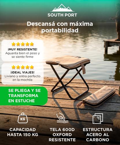 Banquito Plegable Para Camping South Port By Gadnic Soporta Hasta 150 kg Estuche - 1