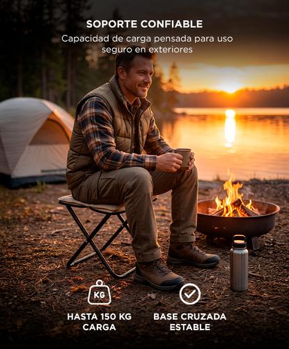 Banquito Plegable Para Camping South Port By Gadnic Soporta Hasta 150 kg Estuche - 2