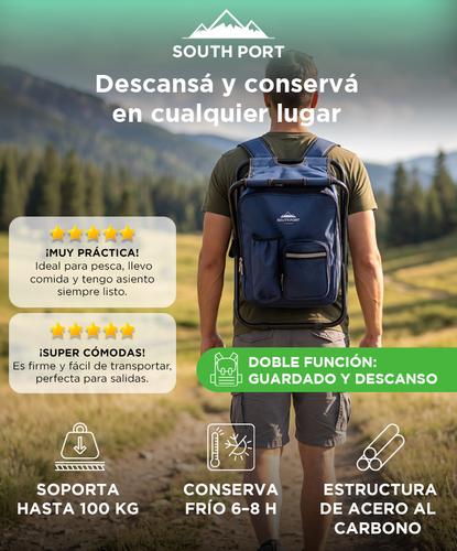 Banqueta Con Bolso Integrado South Port By Gadnic Plegable Para Camping Conservación Térmica  - 1