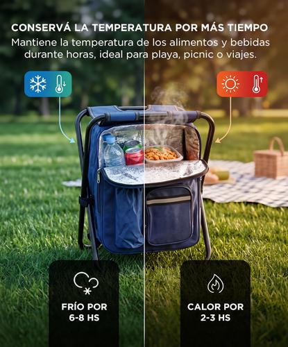 Banqueta Con Bolso Integrado South Port By Gadnic Plegable Para Camping Conservación Térmica  - 3