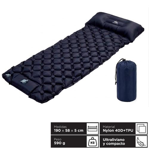 Colchon Inflable Camping Gadnic Con Almohada Integrada Nylon 40D TPU Peso 590 g Ultraliviano Compacto - 0
