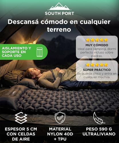 Colchon Inflable Camping Gadnic Con Almohada Integrada Nylon 40D TPU Peso 590 g Ultraliviano Compacto - 1