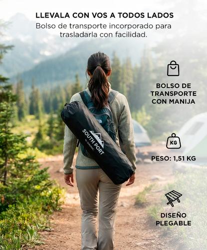 Mesa Plegable Enrollable South Port By Gadnic Acero Al Carbono Con Bolsa De Guardado Para Camping Y Outdoor  - 4
