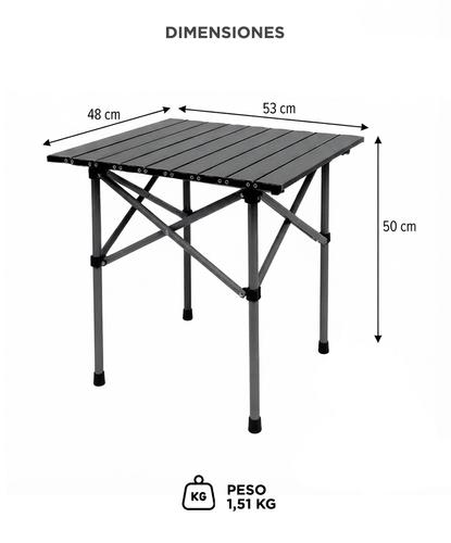 Mesa Plegable Enrollable South Port By Gadnic Acero Al Carbono Con Bolsa De Guardado Para Camping Y Outdoor  - 5