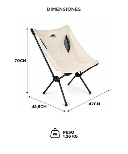 Silla Plegable Camping South Port By Gadnic Con Estuche Ultraliviana Estructura De Acero Soporta 60 - 80 Kg - 5