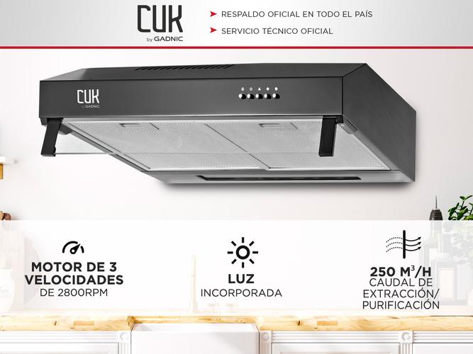 Extractor De Cocina Cuk By Gadnic CM80 Purificador Uso Con O Sin Salida 60cm 3 Velocidades - 1