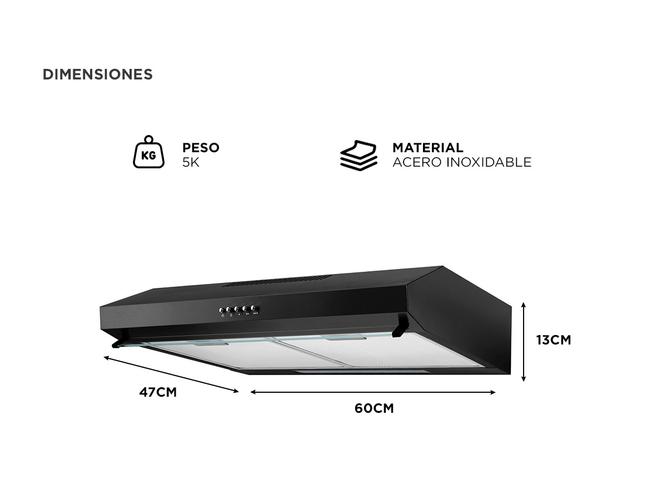 Campana de Cocina Gadnic Acero Inoxidable 60cm 220V  - 4