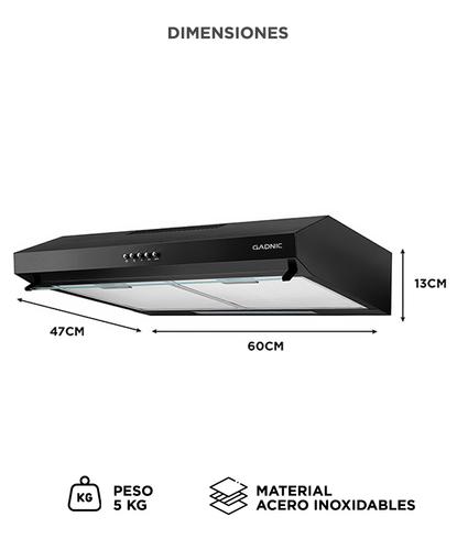 Campana de Cocina Gadnic Acero Inoxidable 60cm 220V  - 5