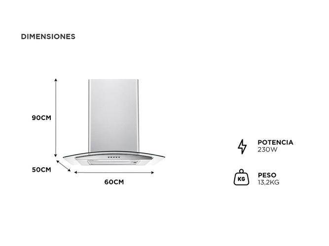 Extractor Campana Para Cocina Gadnic De Cristal  - 5