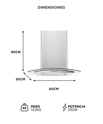 Extractor Campana Para Cocina Gadnic De Cristal  - 5
