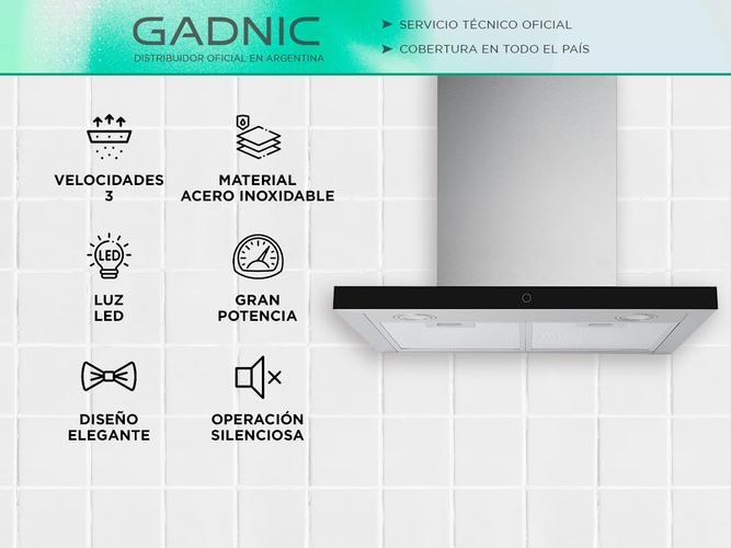 Extractor de Cocina Purificador Gadnic 60cm Acero Inoxidable  - 1