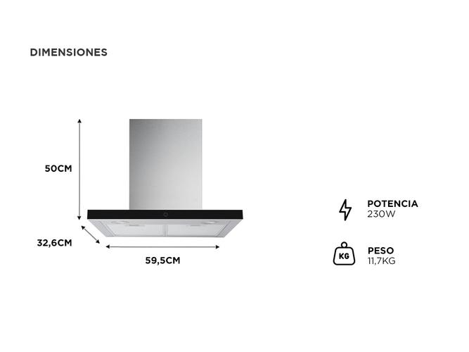 Extractor de Cocina Purificador Gadnic 60cm Acero Inoxidable  - 5