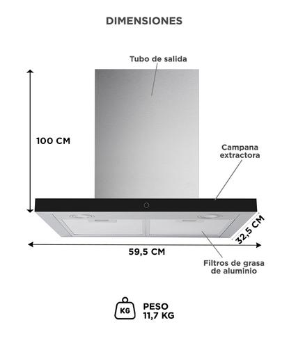 Extractor de Cocina Purificador Gadnic 60cm Acero Inoxidable  - 5