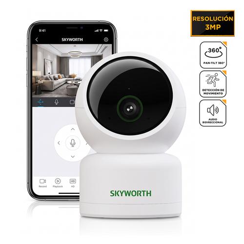 Cámara de Seguridad IP Skyworth WiFi 3MP Interior 360° Visión Nocturna - 0