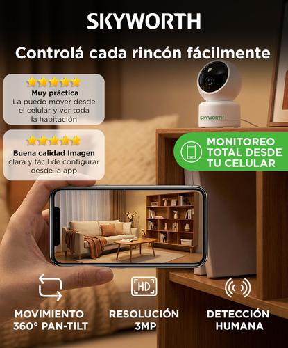 Cámara de Seguridad IP Skyworth WiFi 3MP Interior 360° Visión Nocturna - 1