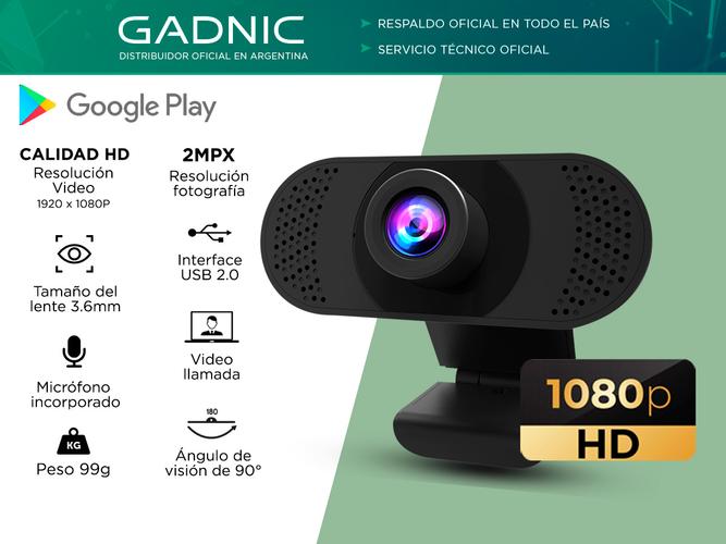 Webcam Gadnic Full HD 1080p USB con Micrófono Streaming 30fps Outlet - 1