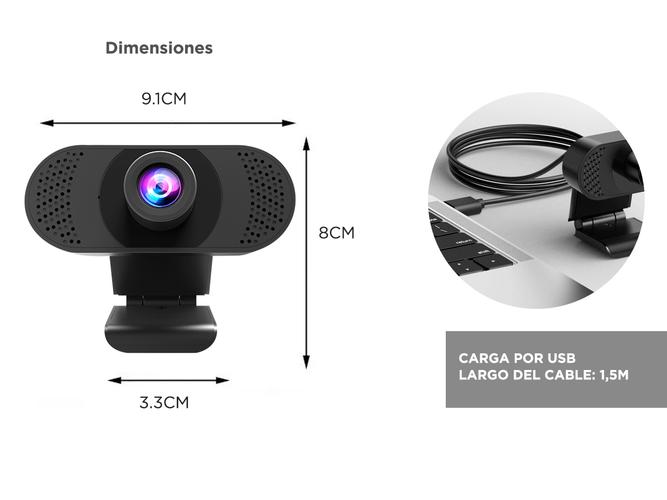 Webcam Gadnic Full HD 1080p USB con Micrófono Streaming 30fps - 5