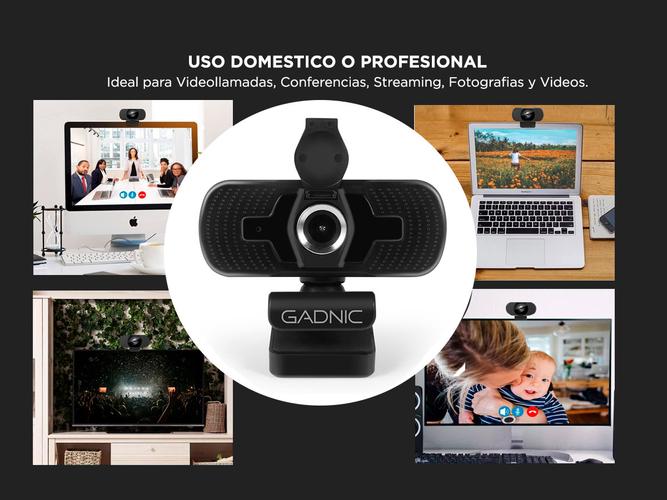 Webcam Gadnic 2K USB con Micrófono Streaming 1440p 30fps - 2
