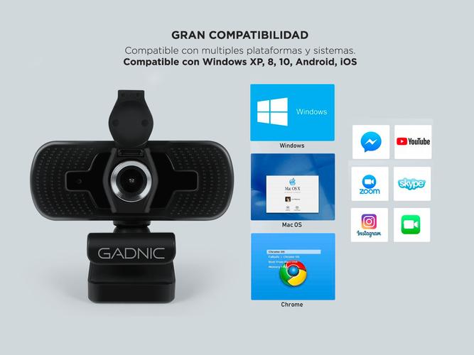 Webcam Gadnic 2K USB con Micrófono Streaming 1440p 30fps - 4