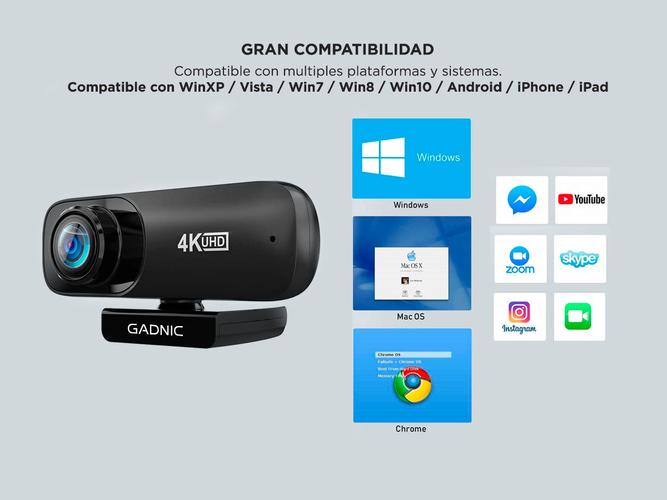 Webcam Gadnic 4K UHD USB con Micrófono Streaming 30fps + Tripode gratis - 4