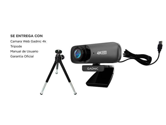 Webcam Gadnic 4K UHD USB con Micrófono Streaming 30fps + Tripode gratis - 6
