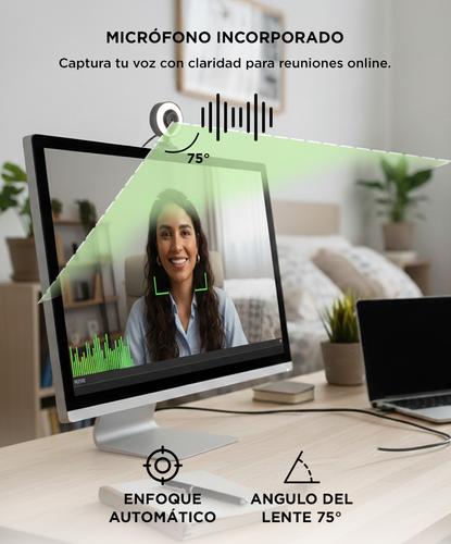 Camara Web Gadnic Full HD 1080P c Aro Led Webcam Meet Zoom - 4