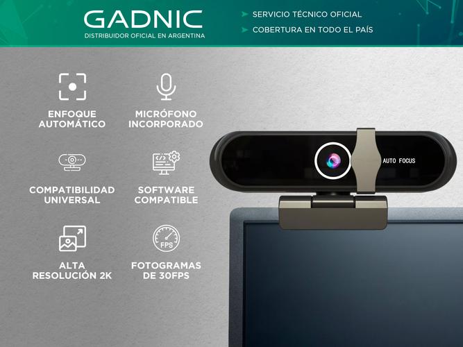Cámara Web 2K Gadnic con Micrófono - 1