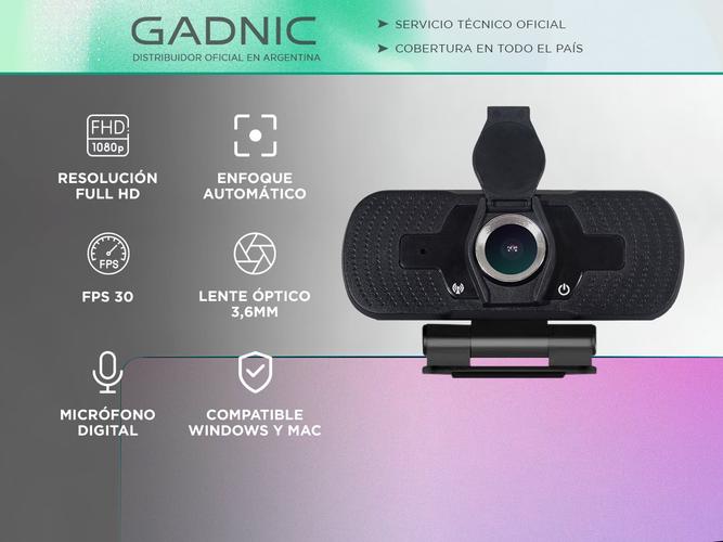 Cámara Web Gadnic Full HD 1080P con Micrófono 30 FPS - 1