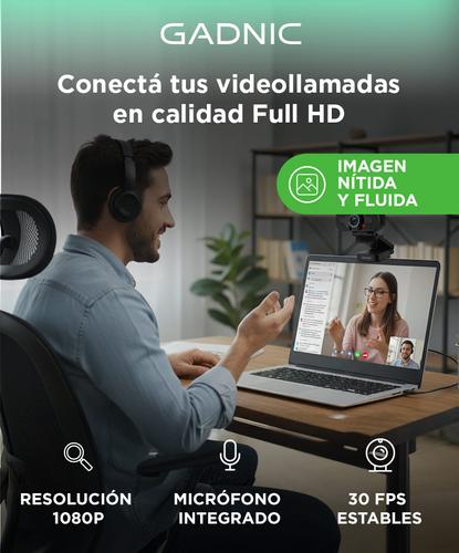 Camara Web Gadnic Webcam Full HD 1080P con Micrófono 30 FPS Outlet - 1