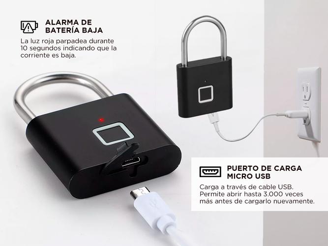 Candado Con Huella Digital Gadnic Biométrico - 2