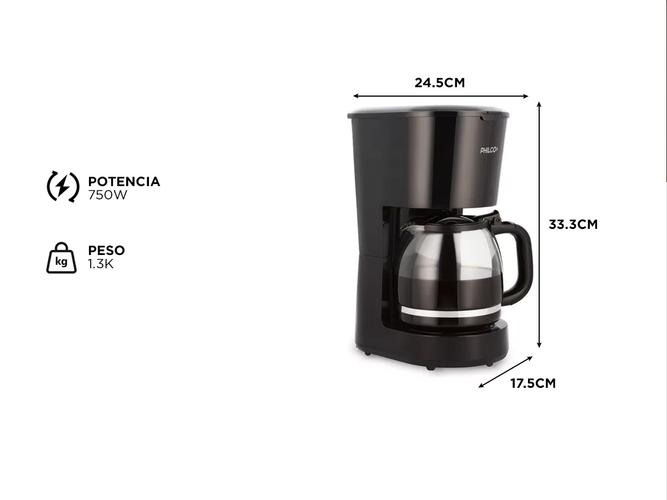 Cafetera De Filtro Philco 1.5lts 750w 12 tazas Antigoteo CAPH9416BP - 4