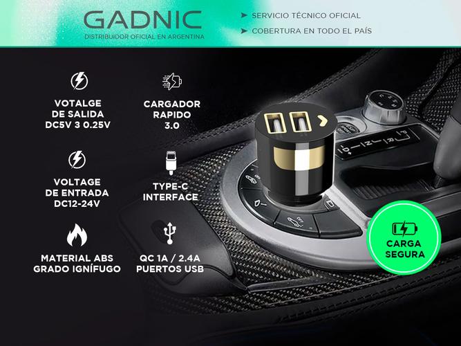 Cargador para Auto Carga Rapida Cable Usb Tipo C  - 1