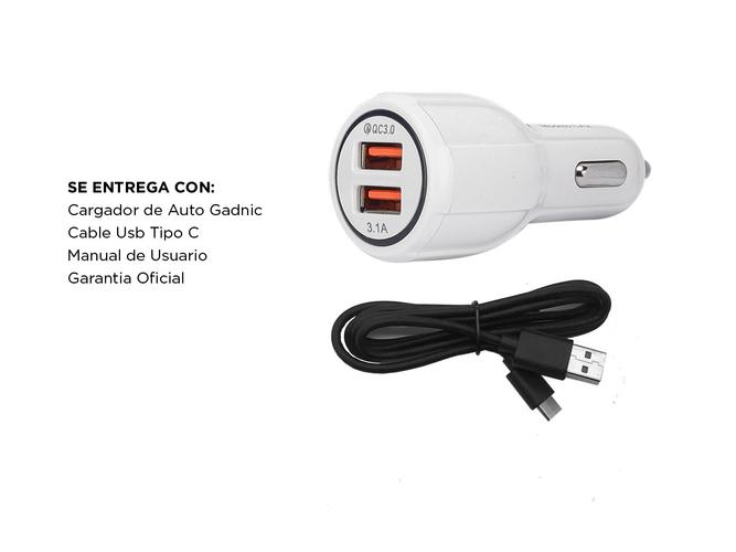 Cargador para Auto Gardnic CA2 Carga Rapida 30  Cable Usb Tipo C  - 4