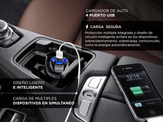 Cargador para Auto Gadnic 4 USB Carga Rapida con Led  Cable USB-C - 3
