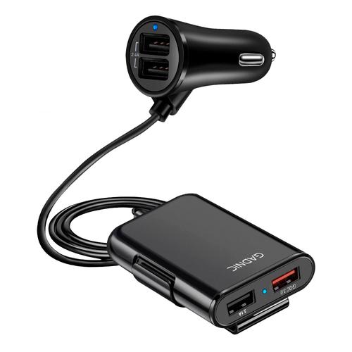 Cargador para Auto 4 Puertos Usb Carga Rápida - Asiento Delantero Y Trasero - 0