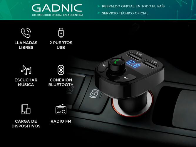Transmisor Bluetooth Auto Usb Gadnic Microfono Radio Fm Sd  - 1